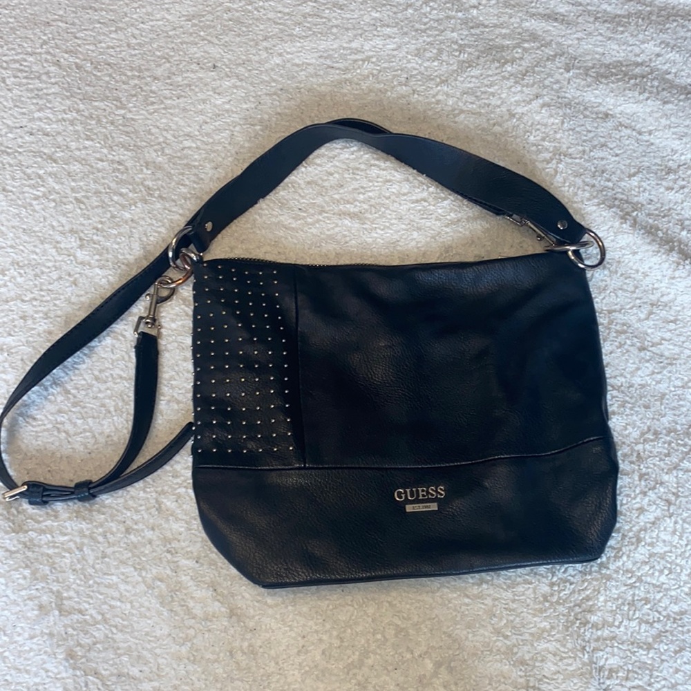 Vintage GUESS Black Double Strap Crossbody Bag